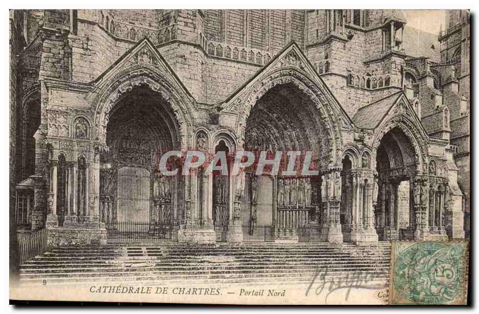 CAthedrale de Chartres CPA Portail nord
