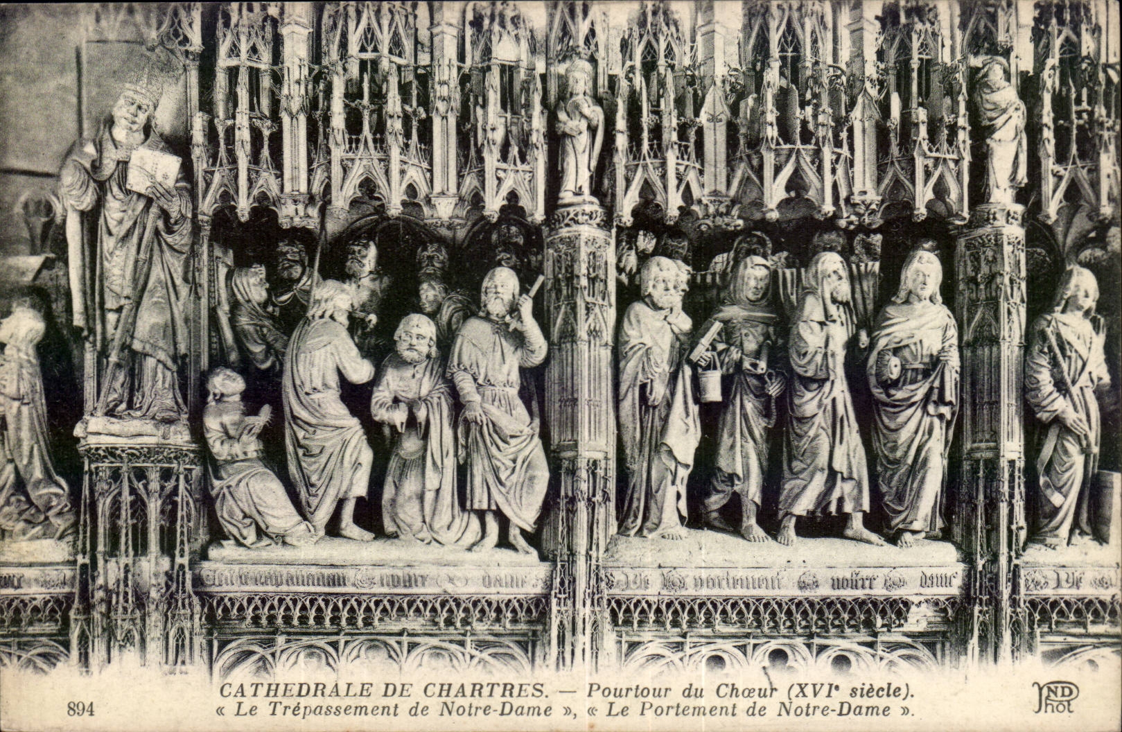 Cathedrale de Chartres CPA Pourtour du choeur LE trepassement de Notre DAme