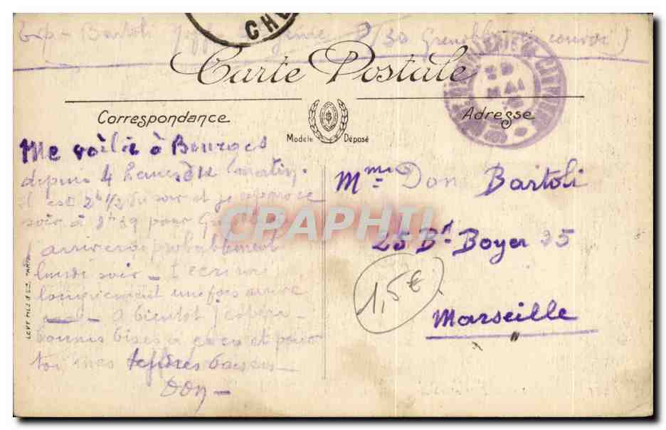 Bourges — La Cathédrale (partie sud) — LL. N° 151 — Reverso