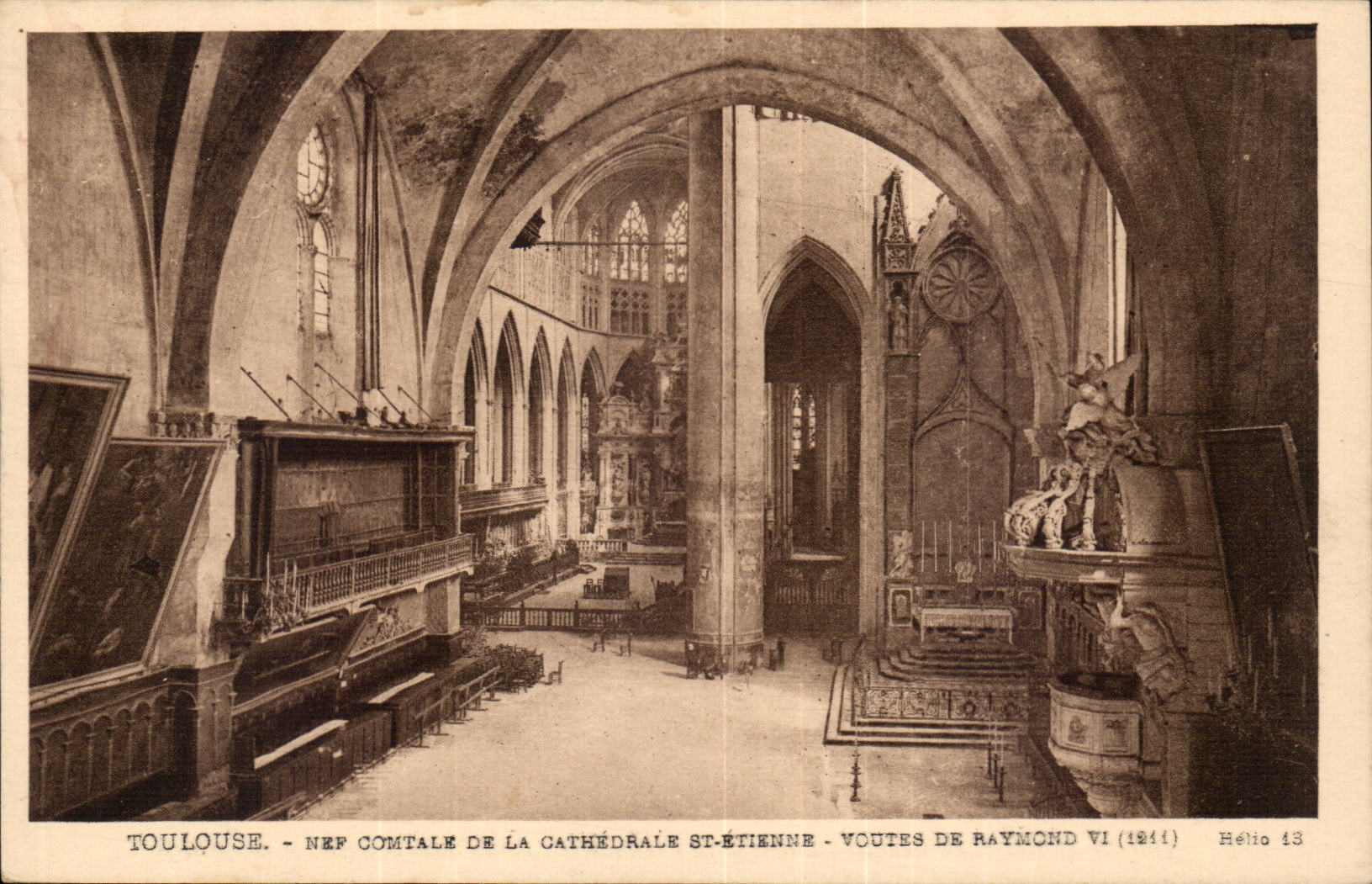 Toulouse CPA Nef comtale de la cathedrale St Etienne Voutes de Raymond VI (1211)