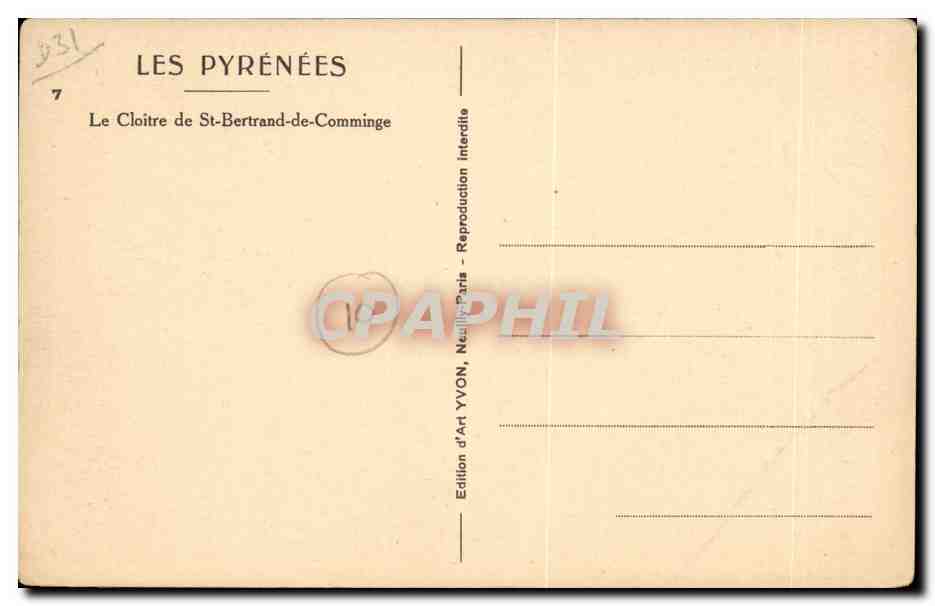 CPA Le cloitre de St Bertrand de Comminge — Verso