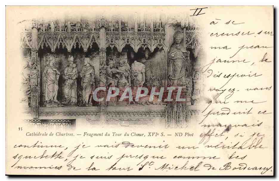 Cathedrale de Chartres CPA Fragment de la tour du choeur