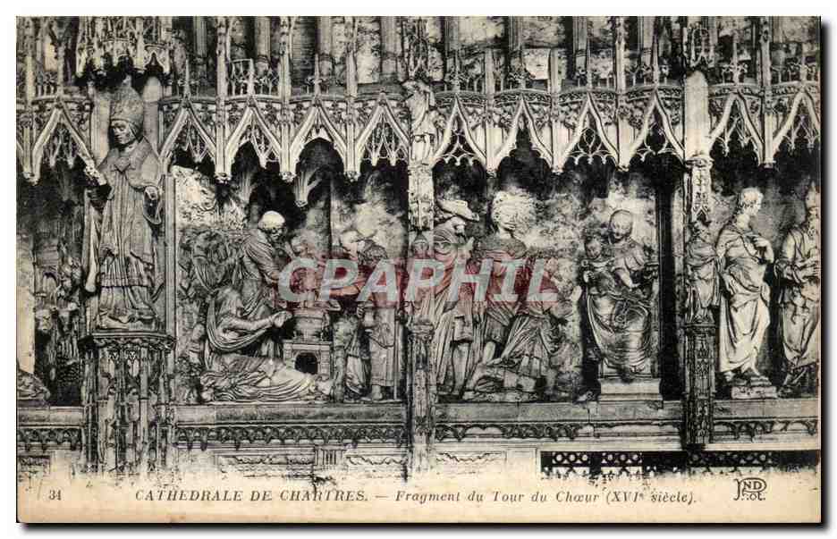 Cathedrale de Chartres CPA Fragment de la tour du choeur 16eme