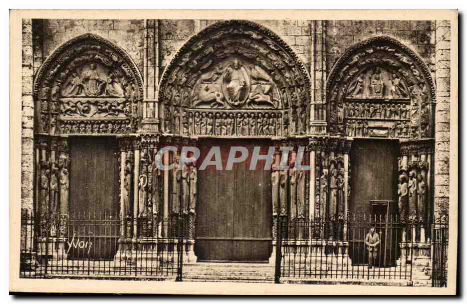 Chartres CPA LA cathedrale le grand portail