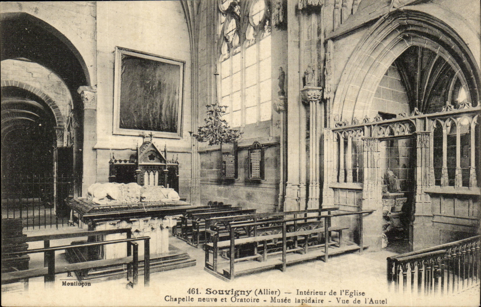 Souvigny (Allier) — Interior of the Church — New Chapel and Oratory — View of the Altar