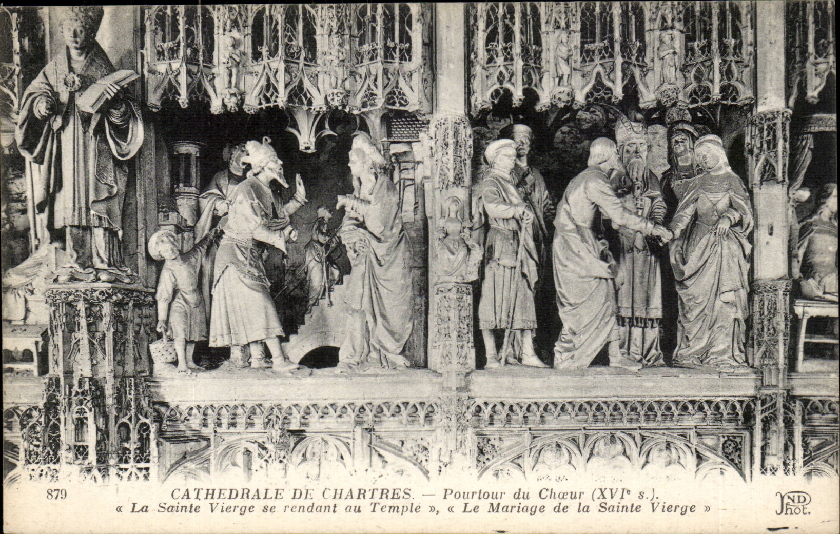 Cathédrale de Chartres — Pourtour du Chœur (XVIe s.) — « La Sainte Vierge se rendant au Temple », « Le Mariage de la Sainte Vierge » — JND Hot.