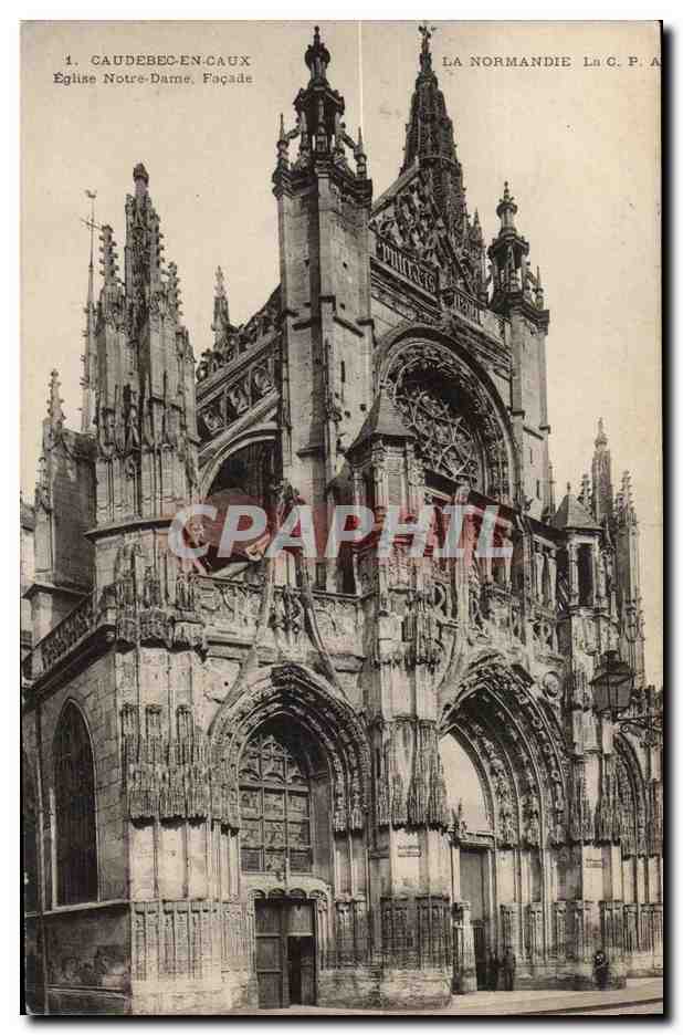 Caudebec en Caux CPA Eglise Notre DAme Facade