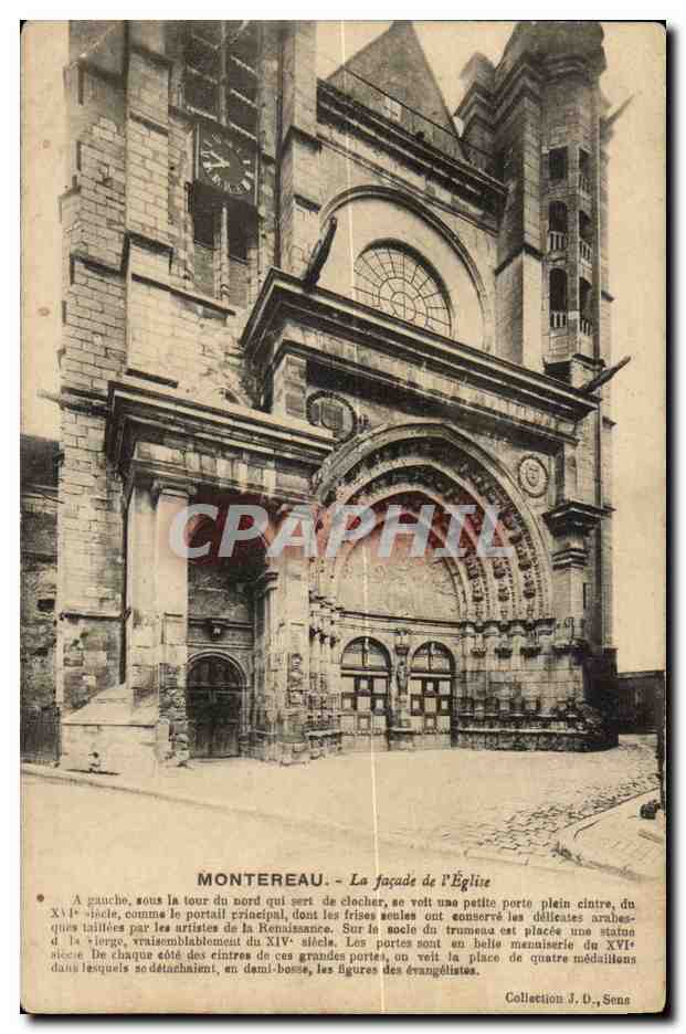 Montereau CPA La facade de l'eglise