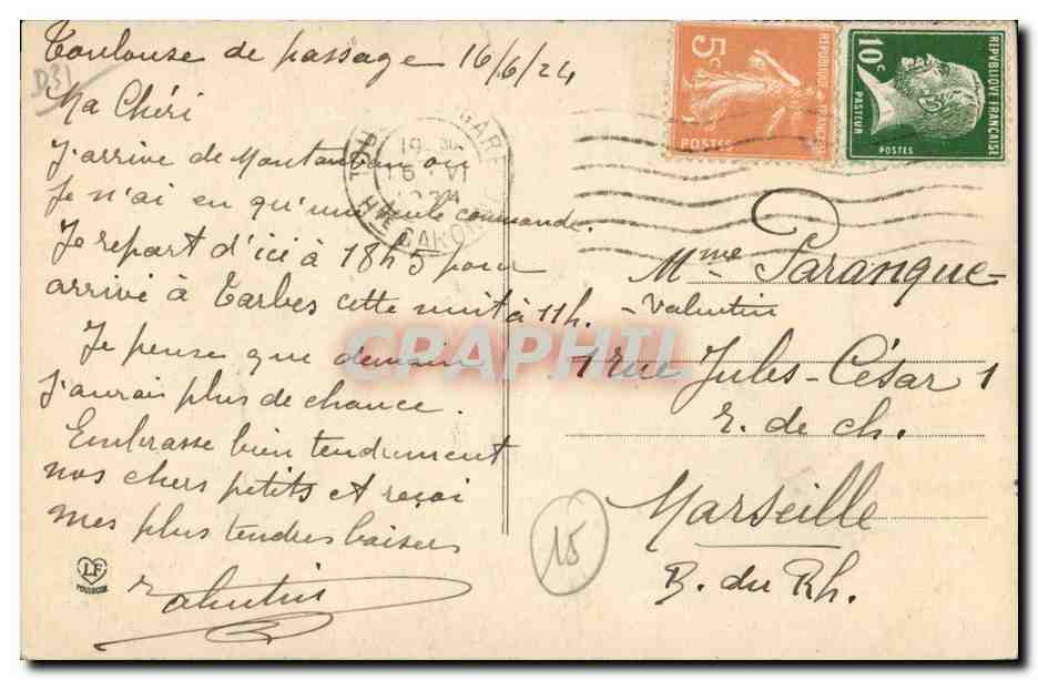 Toulouse CPA Abside de la basilique St SEnrin Les derniers etages du clocher restauree par Viollet le Duc — Verso
