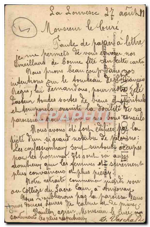 La Louvesc CPA Interieur de la basilique Le maitre autel — Rückseite