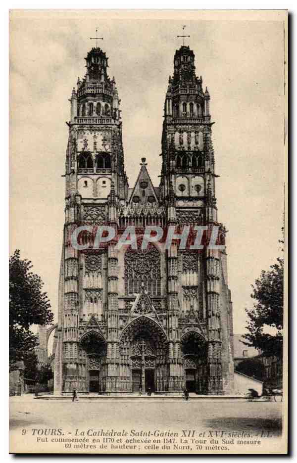 Tours CPa La cathedrale Saint Gatien 