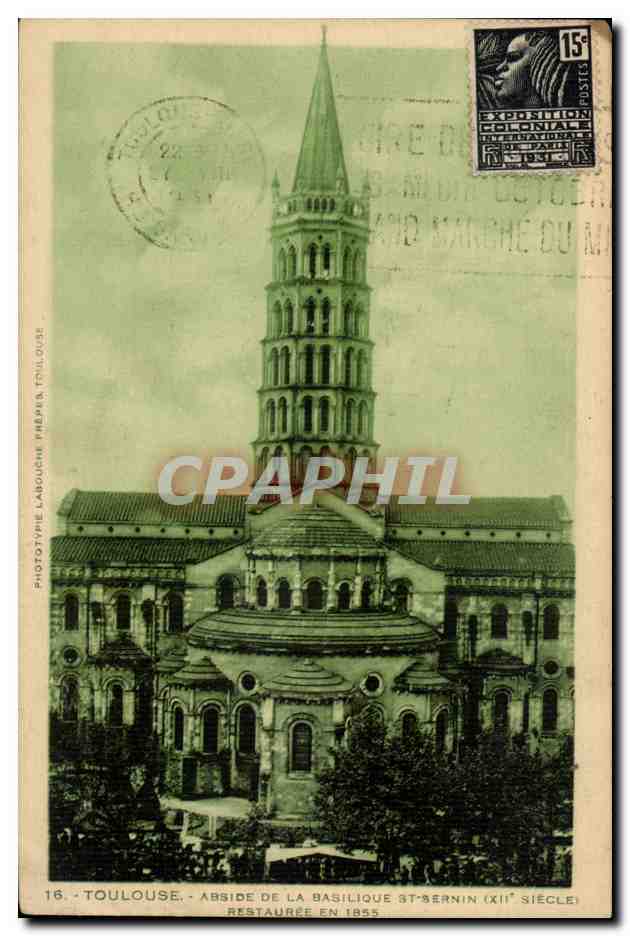 Toulouse — Abside de la basilique Saint-Sernin (XIIe siècle) — restaurée en 1855 — Phototypie Labouche Toulouse