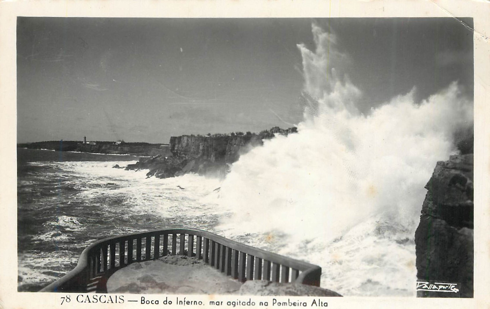 Cascais — Boca do Inferno, mar agitado na Pambeira Alta — éditeur D. Silva, n° 78