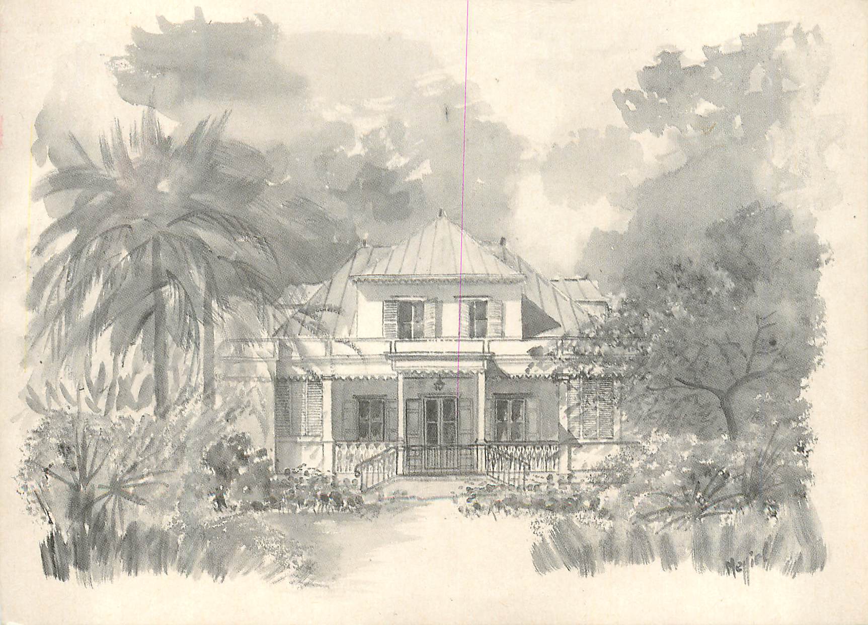 CPM Ile de la Reunion Case Creole Aquarelle G Meppiel 