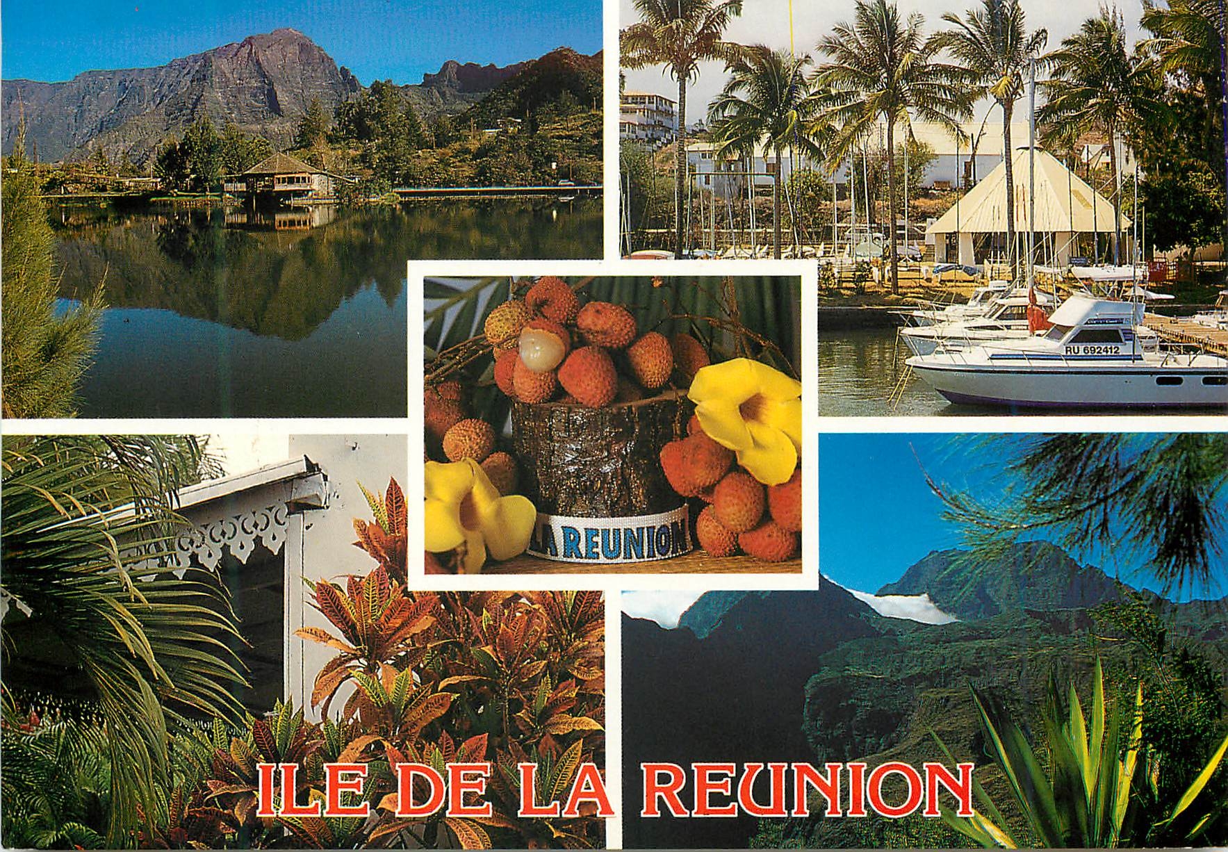 CPM Ile de la Reunion La mare a Joncs St Gilles Case creole Mafate 