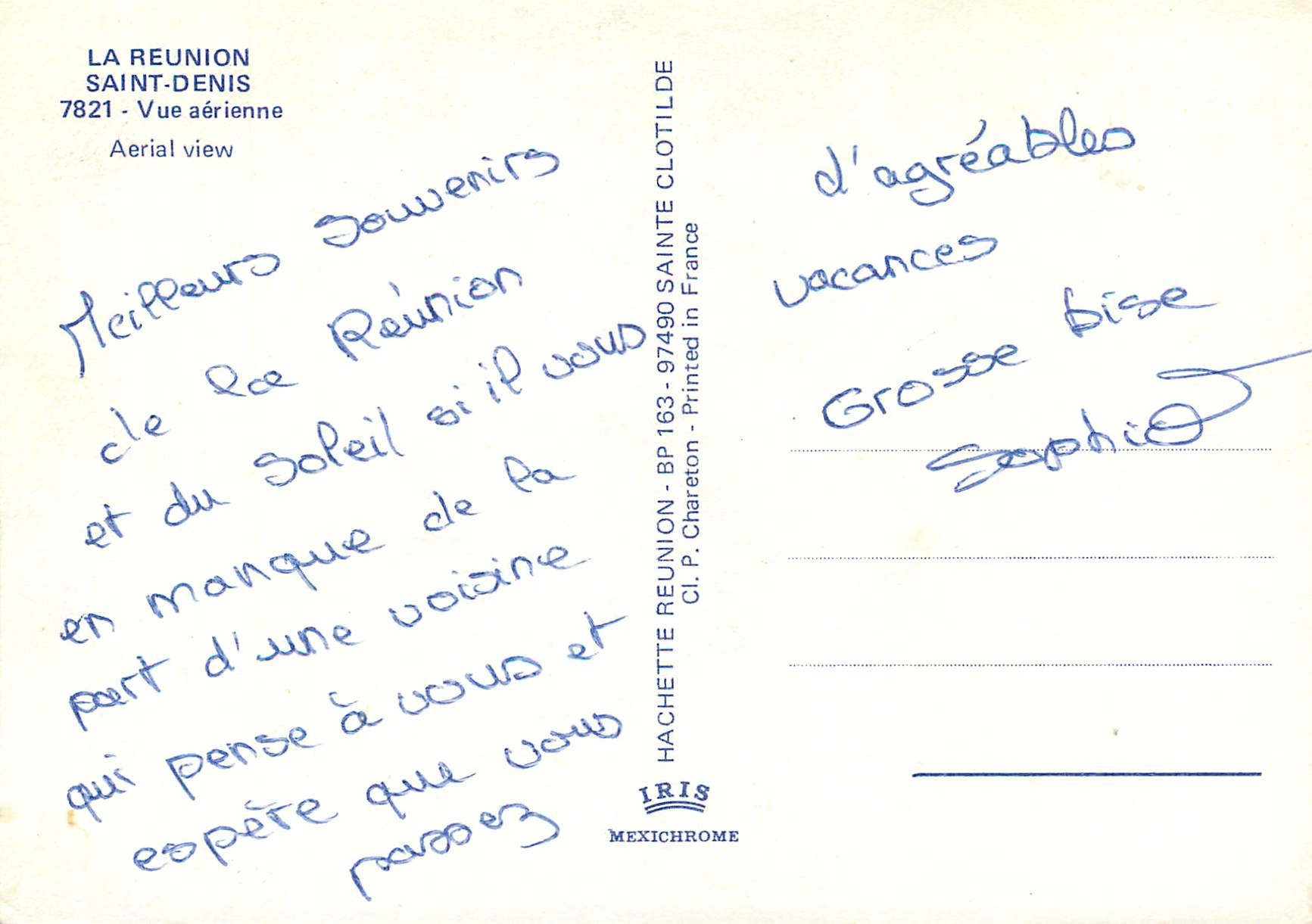 CPM La Reunion Saint Denis Vue aerienne  — Back