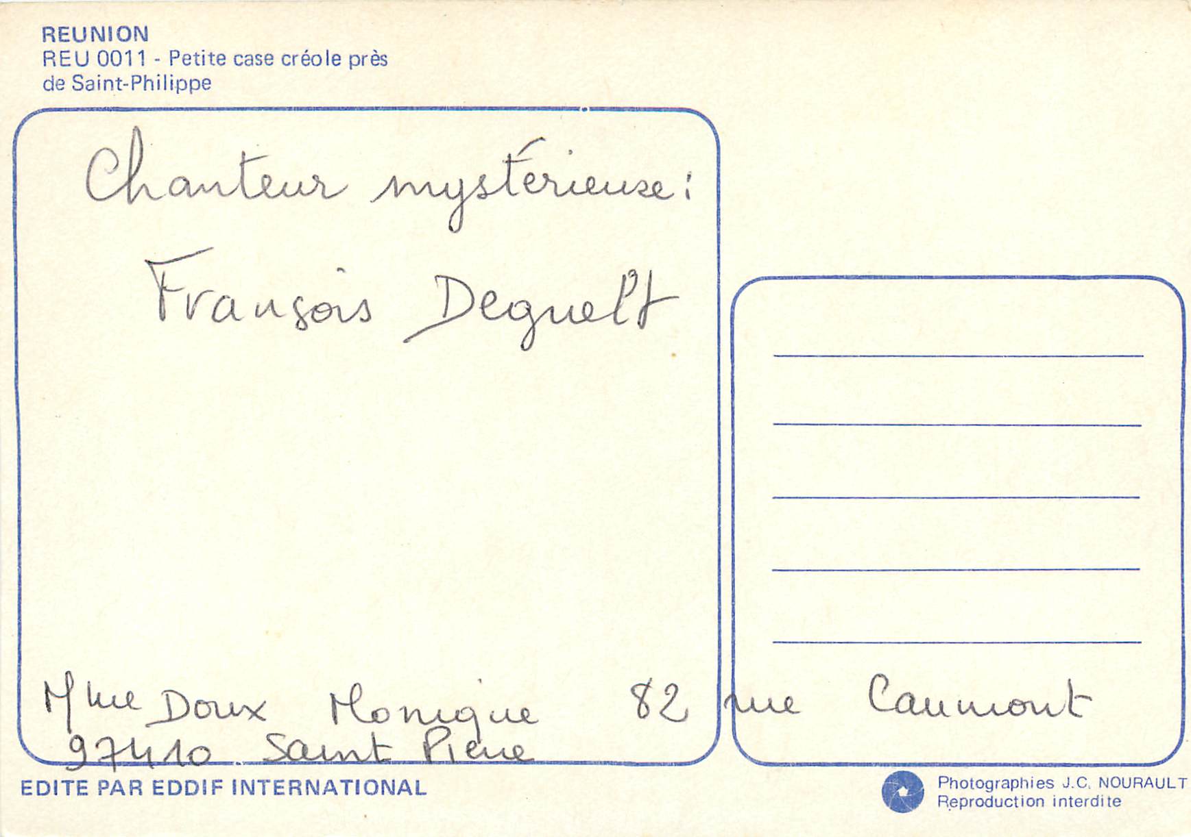 CPM Reunion Petite case creole pres de Saint Philippe  — Rückseite