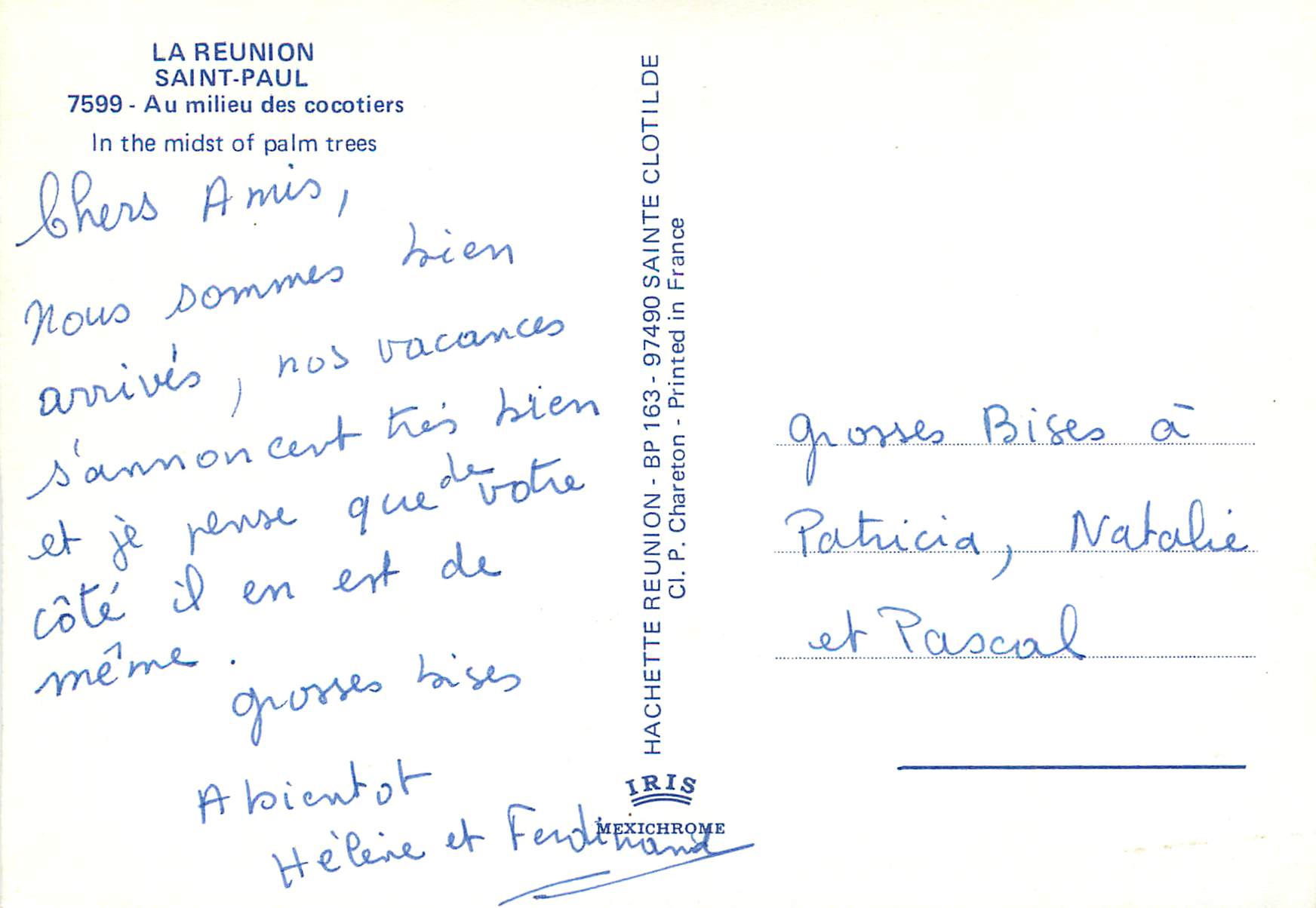 CPM La Reunion Saint Paul Au milieu des cocotiers  — Rückseite