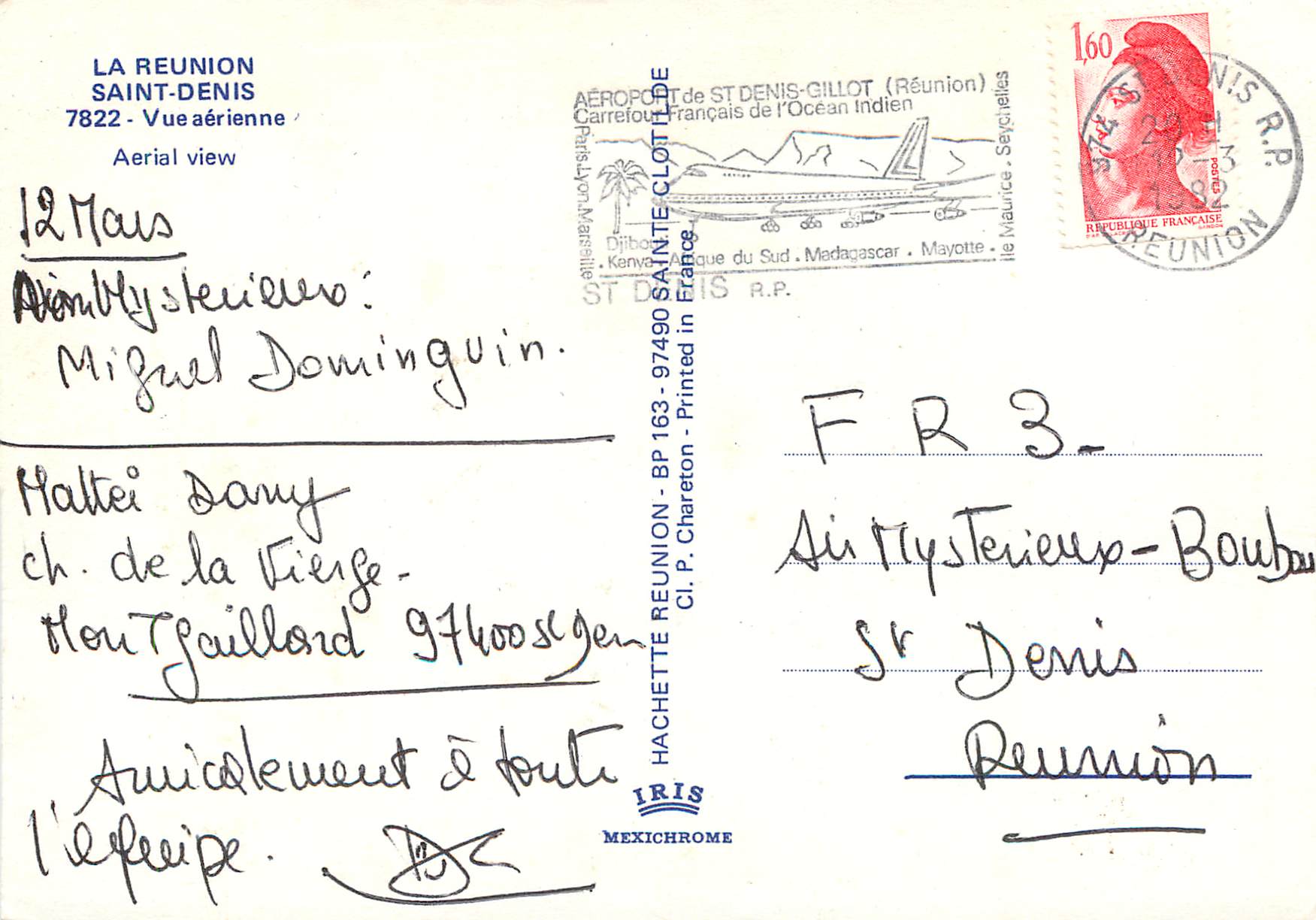 CPM La Reunion Saint Denis Vue aerienne  — Back