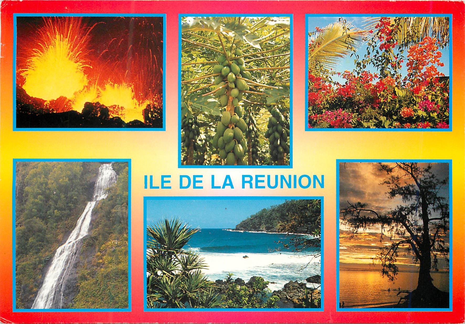CPM Ile de la Reunion Ocean Indien Volcan papayers Salazie coucher de soleil a l hermitage manapany 