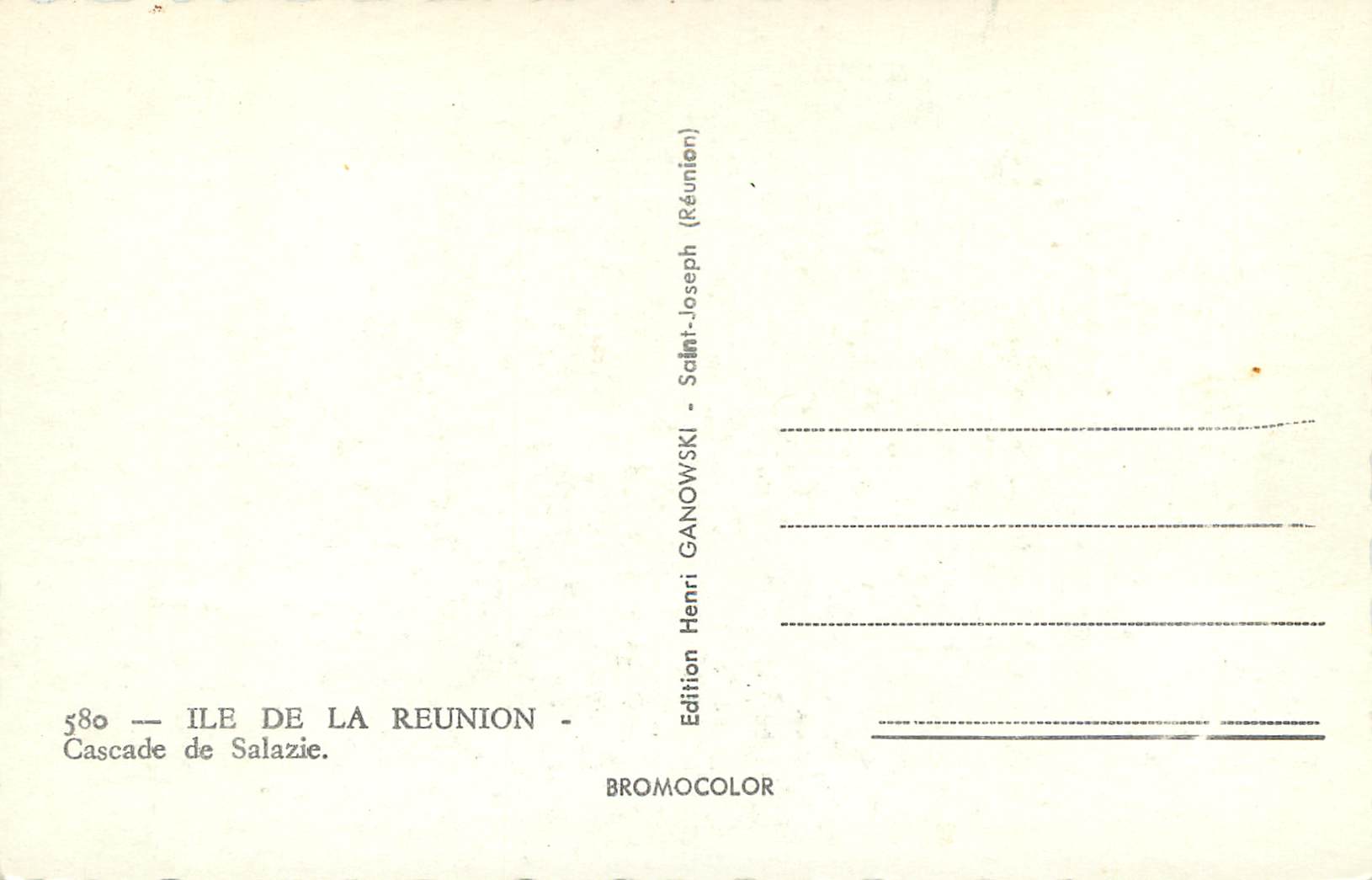 CPM Ile de la Reunion Cascade de Salazie  — Rückseite