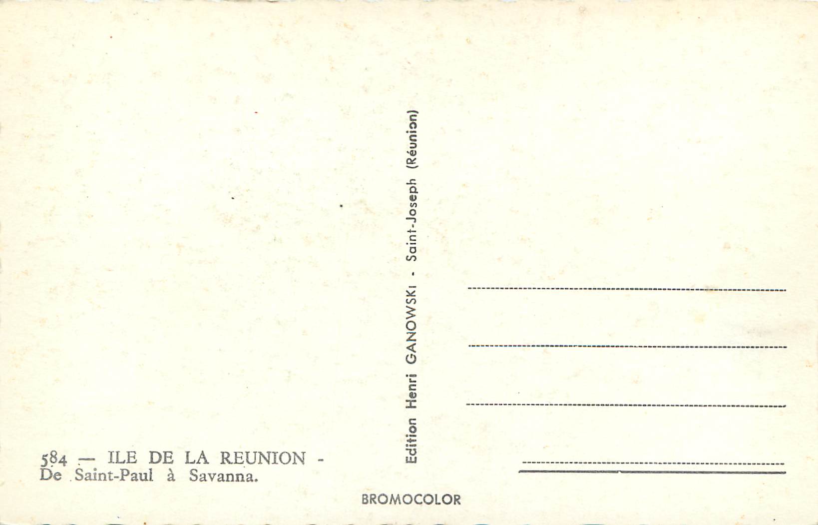CPM Ile de la Reunion De Saint Paul A Savanna  — Rückseite