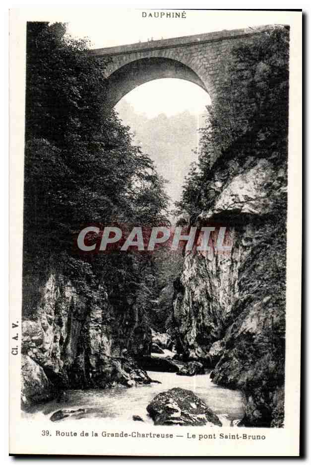 CPA Route de la grande chartreuse Le pont Saint Bruno
