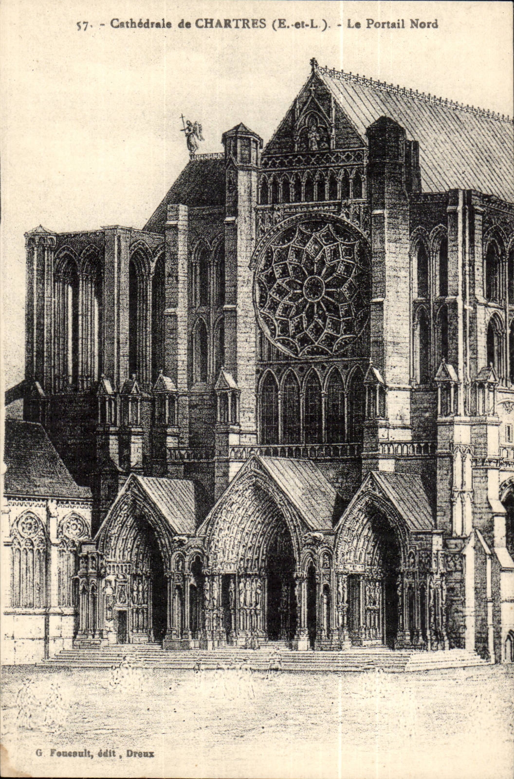 Cathédrale de CHARTRES (E.-et-L.) — Le Portail Nord — G. Foucoul, édit. Dreux