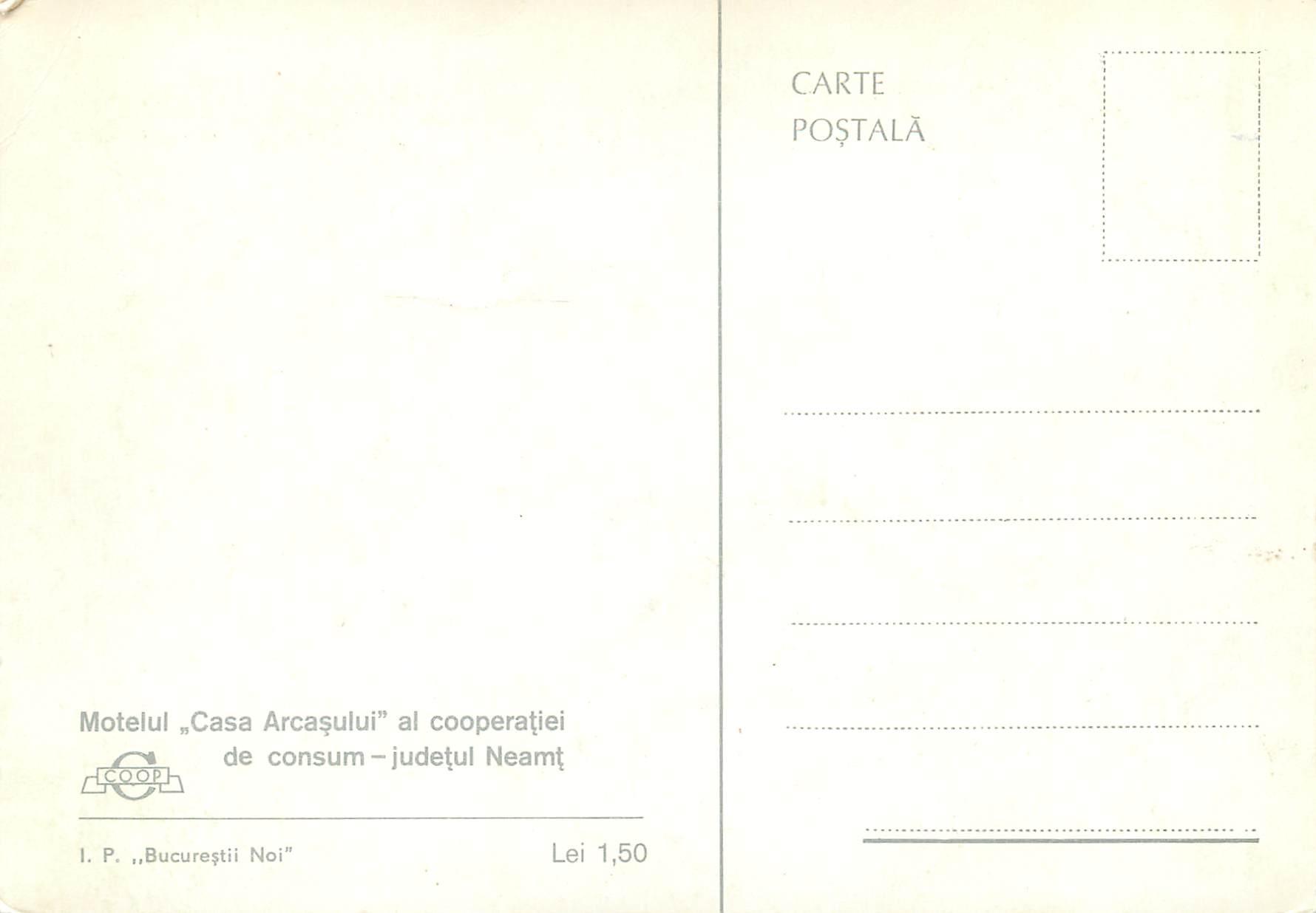 CPM Motelul Casa Arcasului al cooperatiei de consum judetul Neamt  — Rückseite