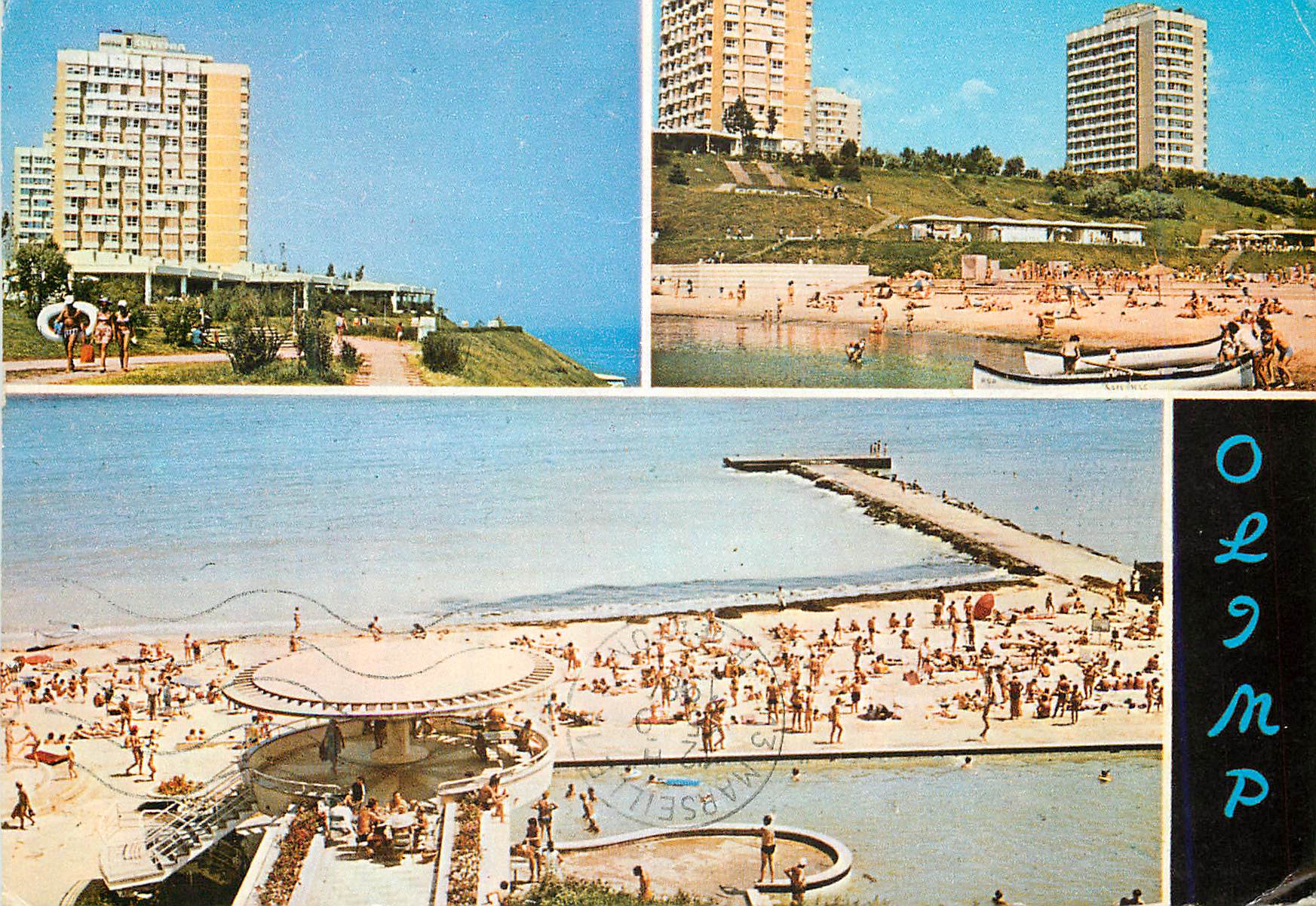 CPM L'Hotel Oltenia Vederi de pe playa Vues sur la plage 