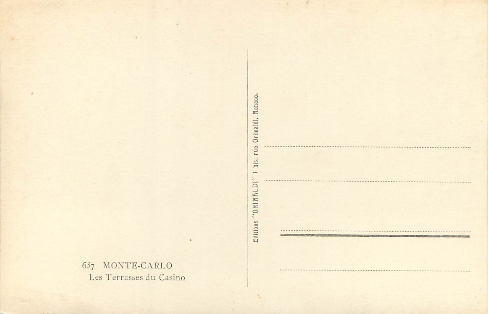 CPA Monte Carlo Les Terrasses du Casino  — Rückseite