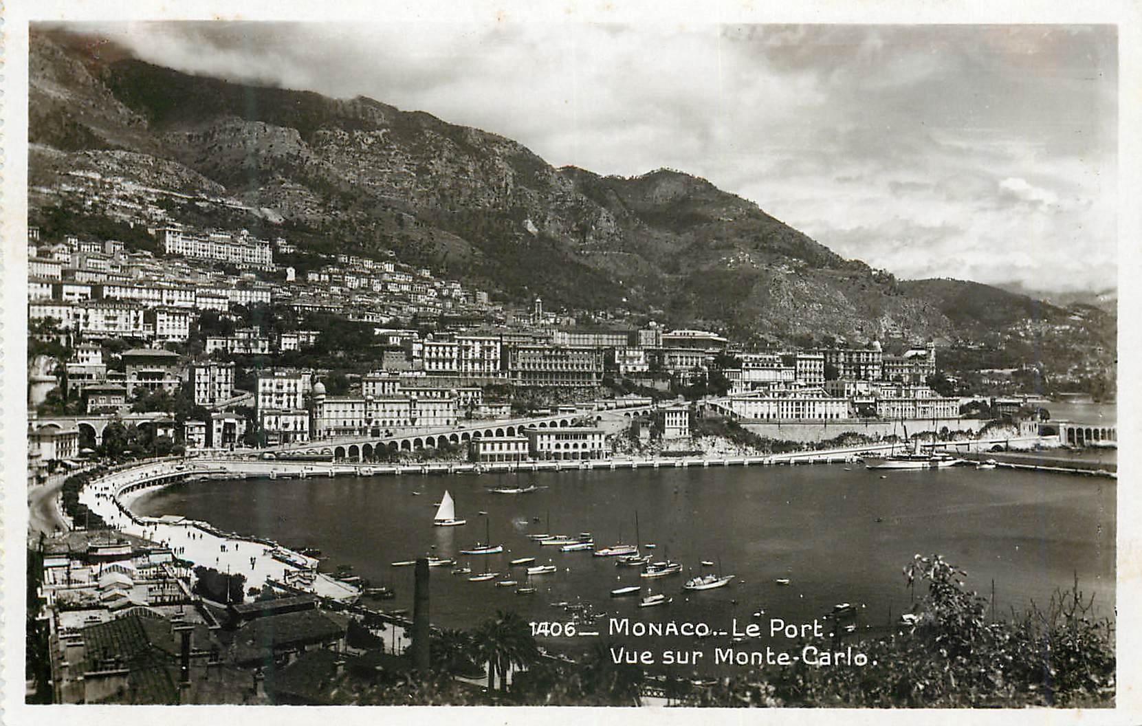 CPA Monaco Le port vue sur Monte Carlo 