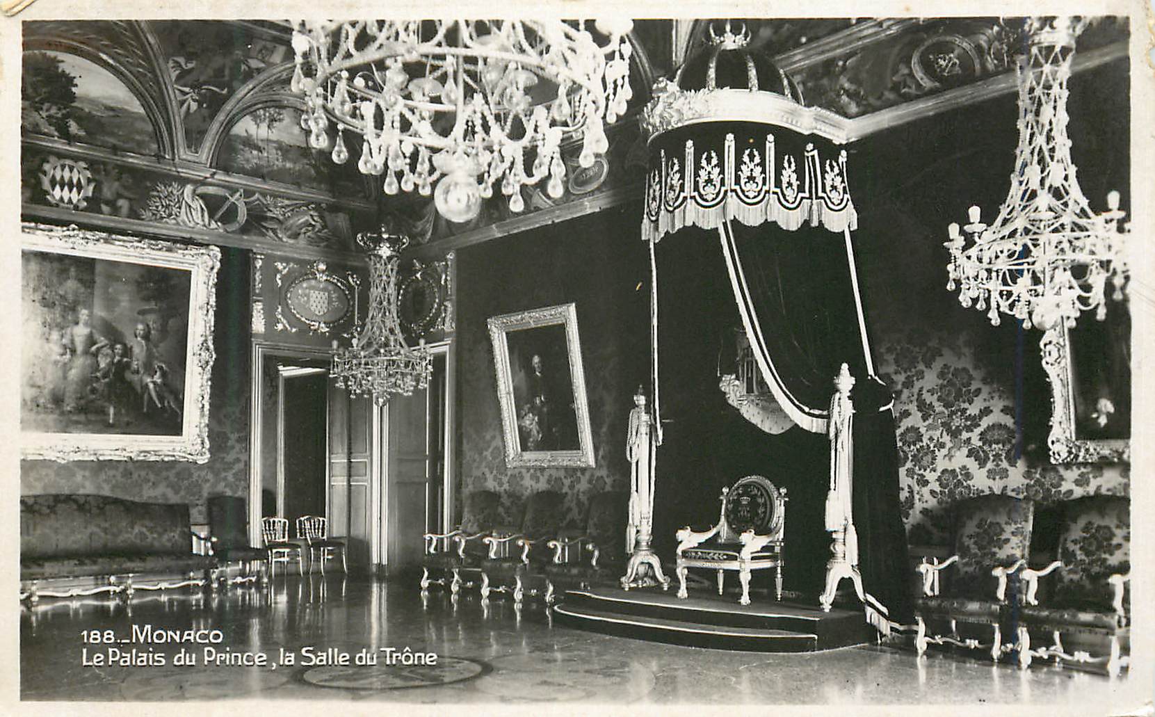 CPA Monaco Le palais du Prince la Salle du Trone 