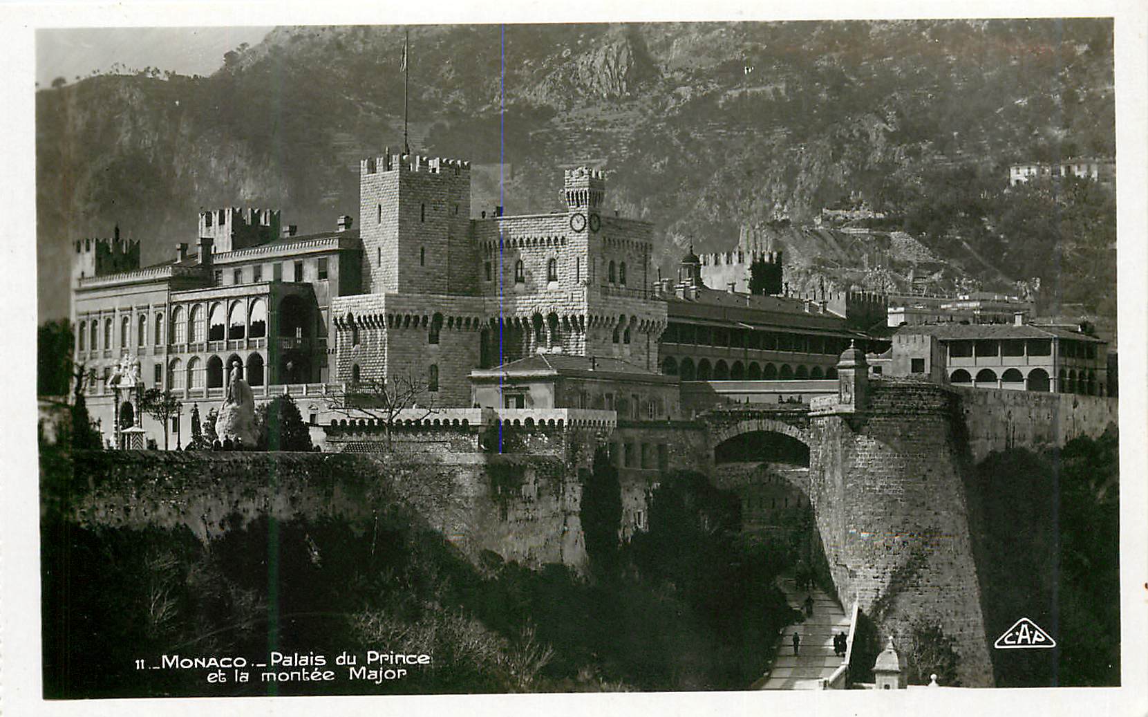 CPM Monaco Palais du Prince et la montee Major