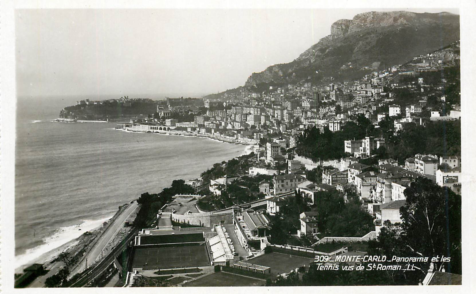 CPM Monte Carlo Panorama et les tennis vus de St Roman 