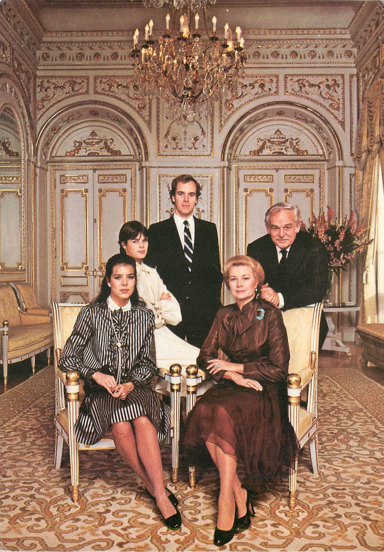 CPM Le Prince Souverain et la Princesse Grace Le Prince Hereditaire La Princesse Caroline La Princesse Stephanie 