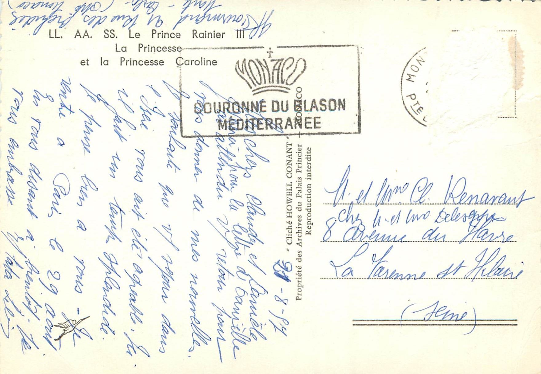 CPM Le Prince Rainier III La Princesse et la Princesse Caroline  — Rückseite