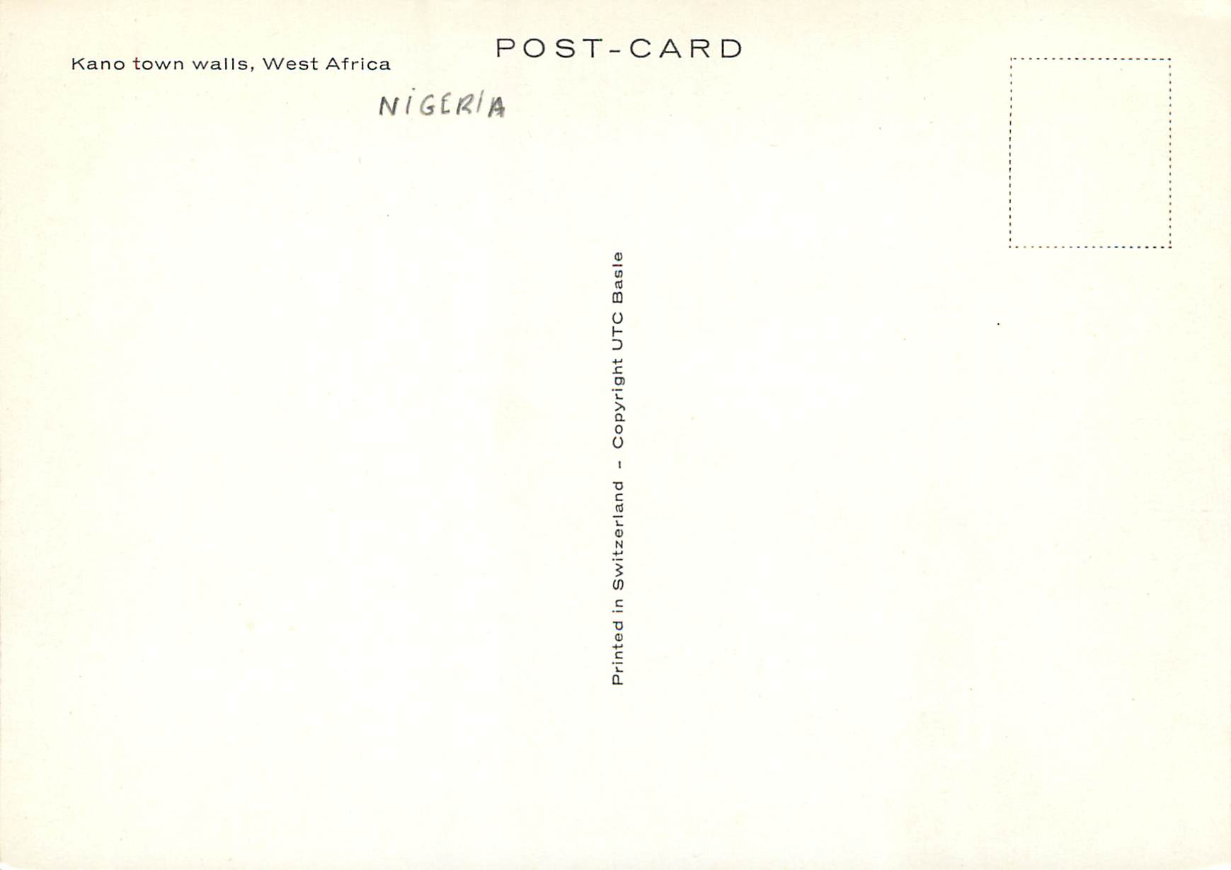 CPM Kano town walls West Africa Nigeria  — Rückseite