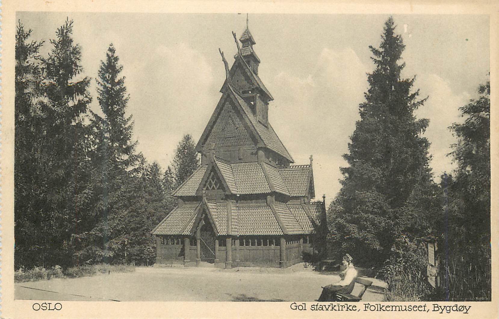 CPA Oslo Gol Stavkirke Folkemuseet Bygdoy 