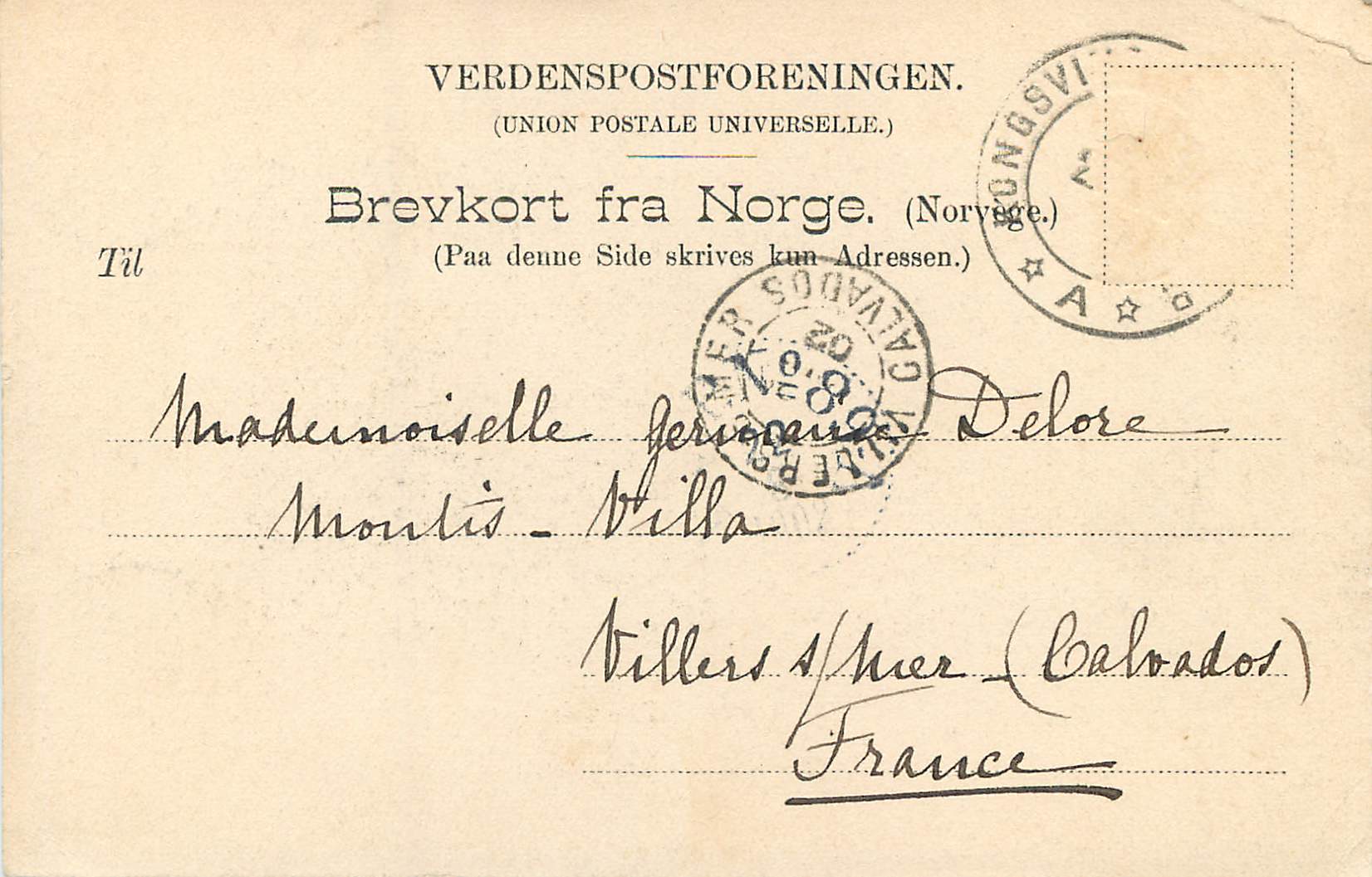 CPA Christiana Storthingsbygningen  — Verso