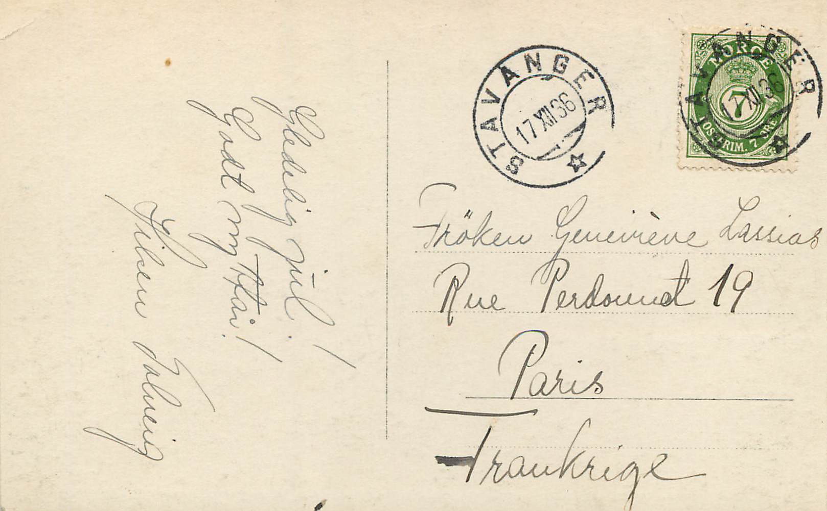 Vinter i Norge — scène hivernale avec chevaux et cabanes — éditeur Enrum n°1768 — Back