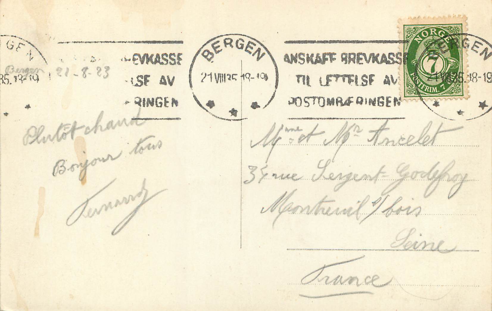CPA Landego med midnattsol Bodo  — Verso