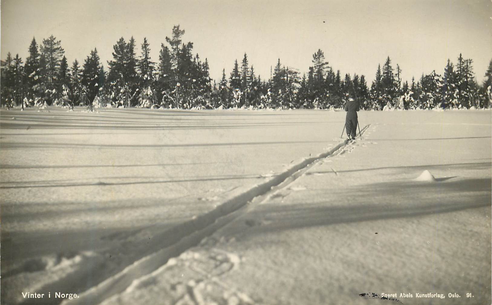 CPA Vinter i Norge Ski