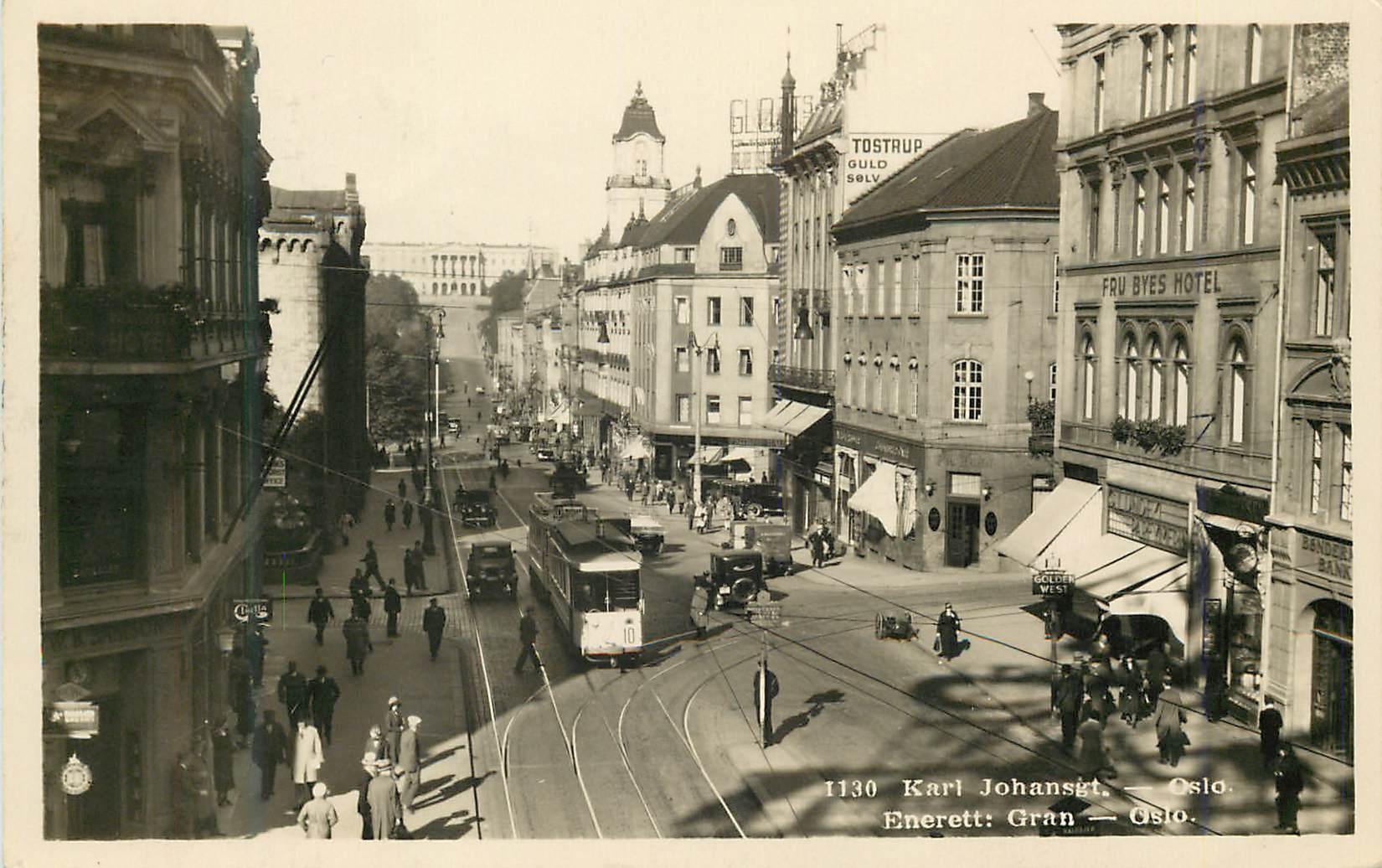CPA Karl Johansgt Oslo Tramway
