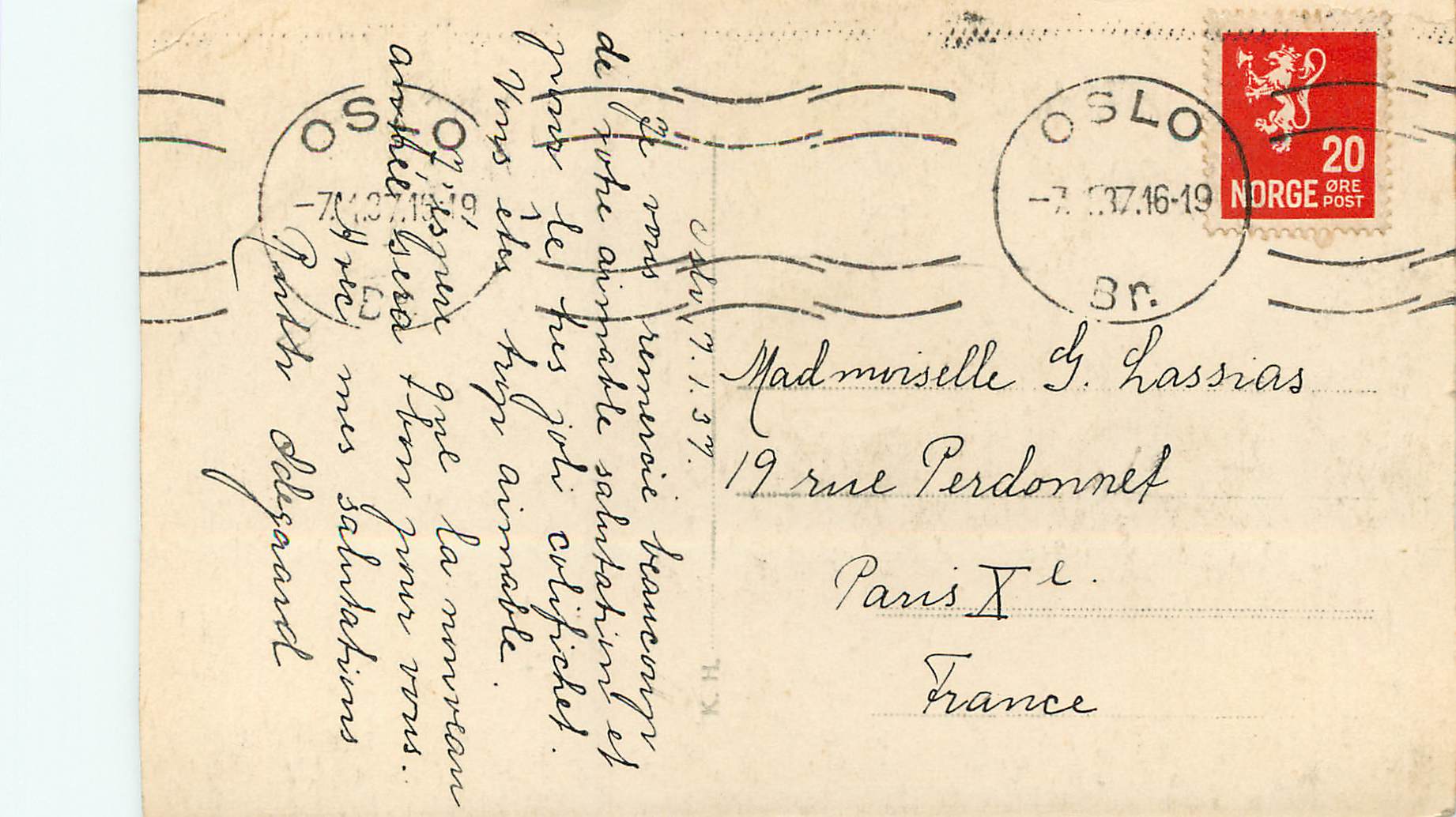 Ovresceteren ved Frogners — Éditeur Ener & Gran, n° 223 — Rückseite