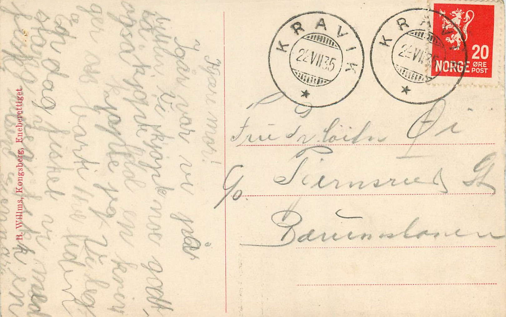 CPA Sparand Bro Numedal  — Verso