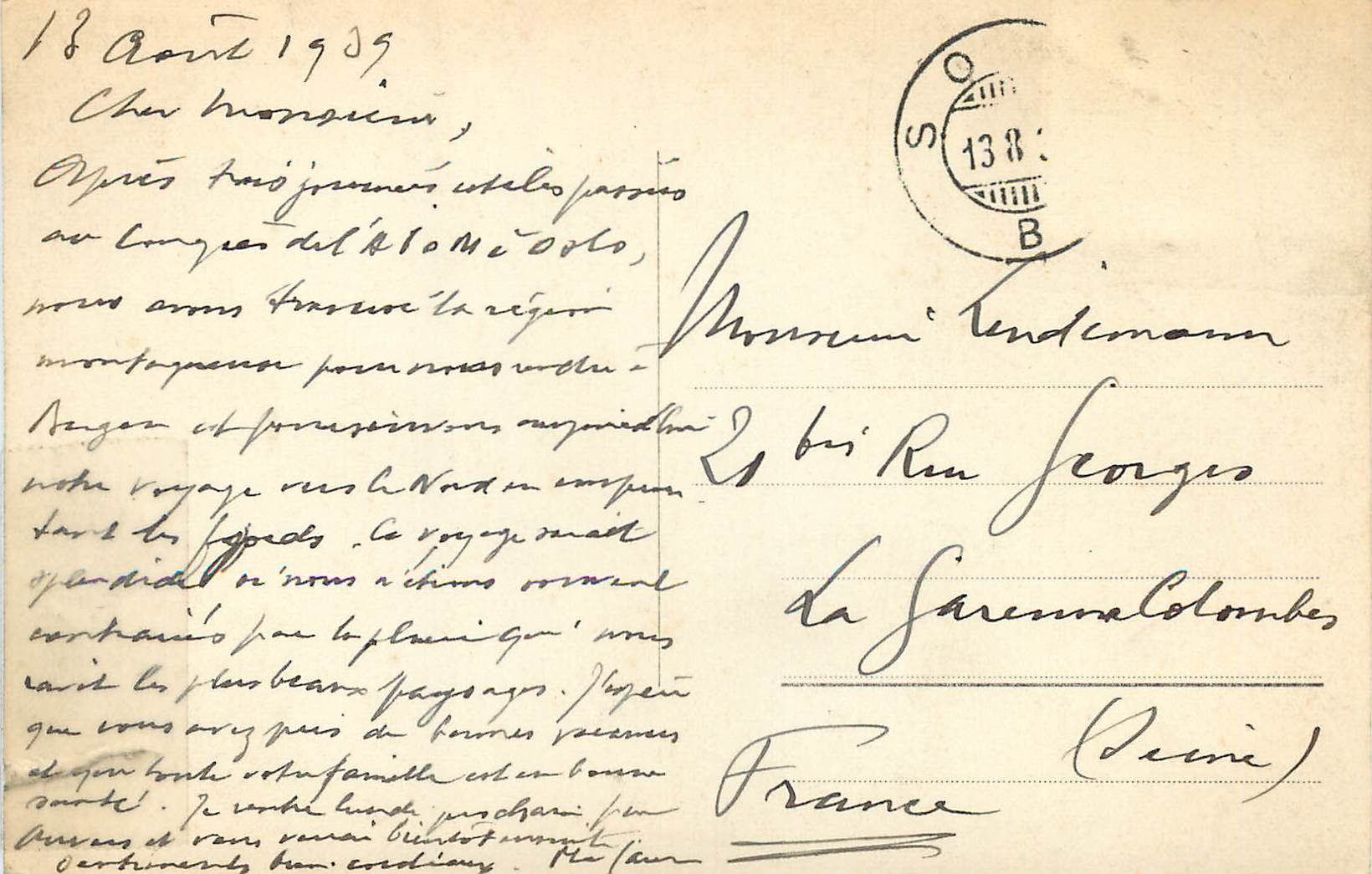 CPA Bergen Bateaux — Verso