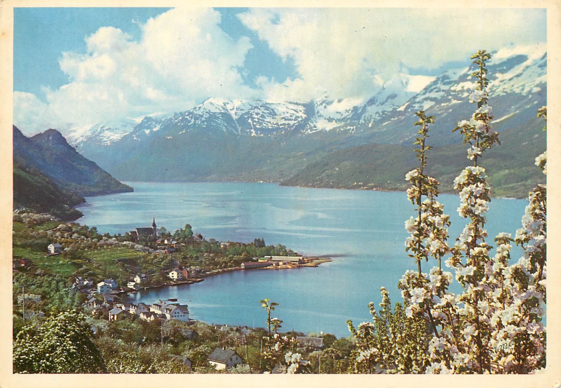 CPA Norway Sorfjorden Hardanger Ullensvang facing Folgefonnen glacier 