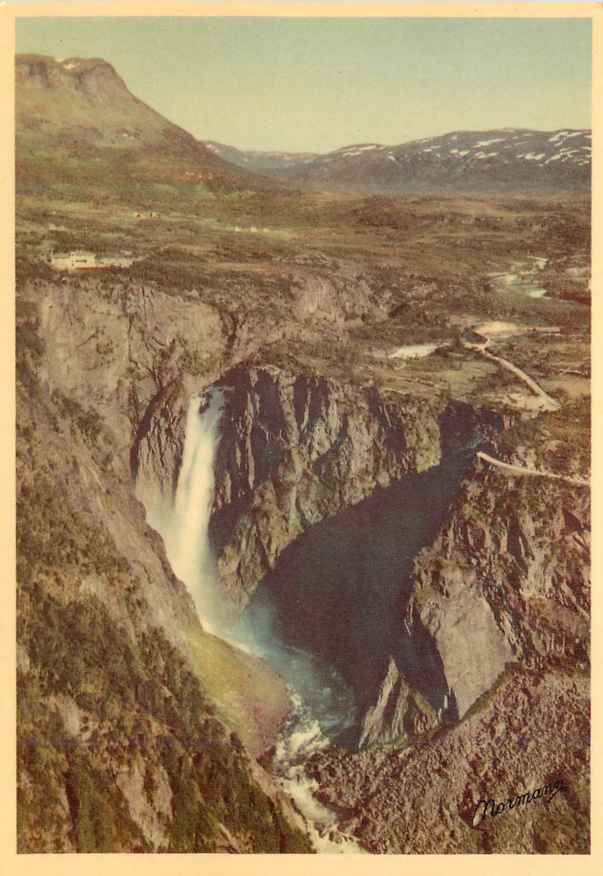 CPA Norway Fossli mountain Hotel with the Voringfoss waterfall 
