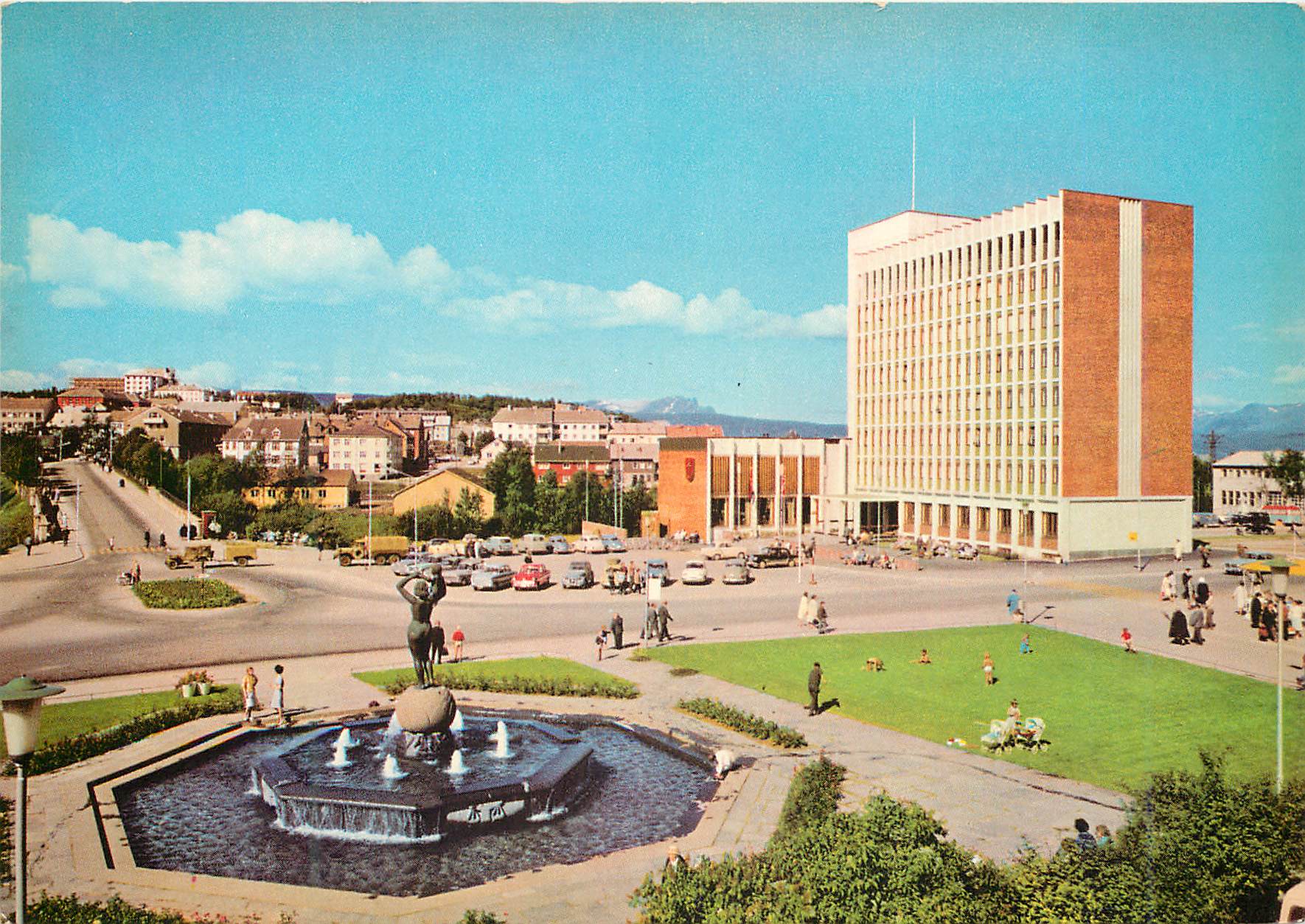 CPA Narvik Center of the town with the Town Hall 